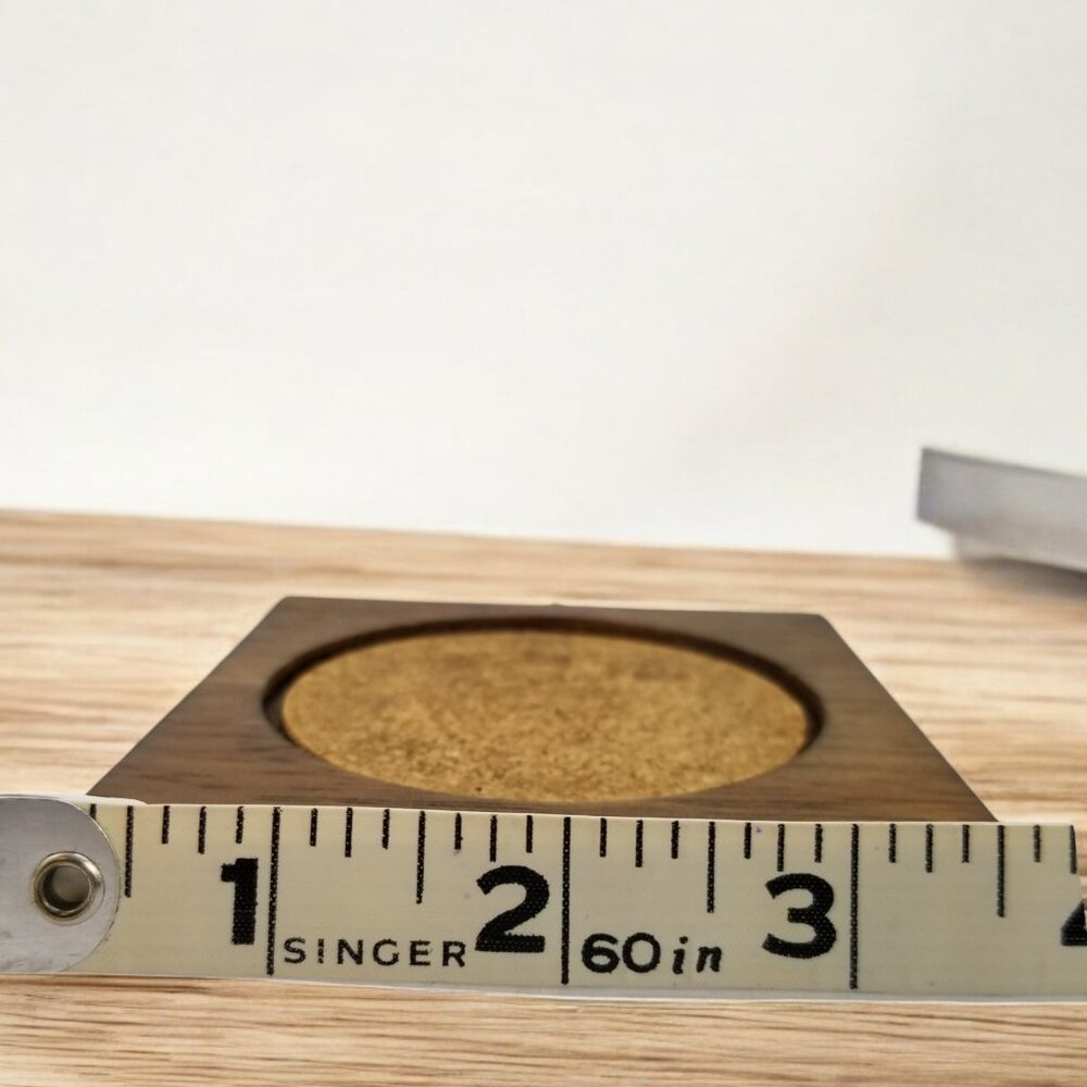 "Vintage 70s MCM Wood Coaster Set – Timeless Charm & Retro Style" w/ 8-Coasters - Picture 8 of 12